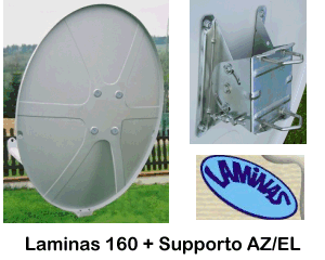 Parabola 160 OffSet Laminas bianca in Fibra di vetro + Az EL